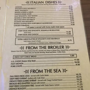the menu