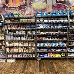 a variety of products on shelves