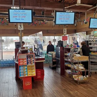 Check out have TV Screens showing advertising while waiting.  2/28/2022