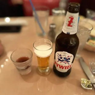 Zywiec Beer and blackberry brandy