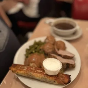 Mushroom Crepes  Pork Chops  Meatballs