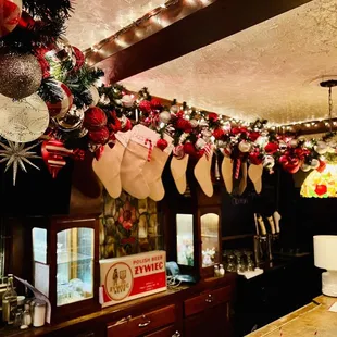christmas decorations in the kitchen