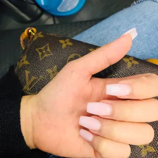 Thank you Mary. Pink powder acrylic