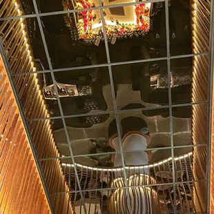 Ceiling above bar