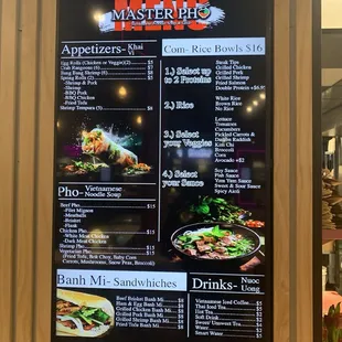 Master Pho menu