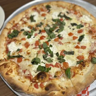 Ricotta cheese gourmet pizza