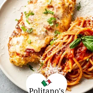 a plate of chicken parmesan