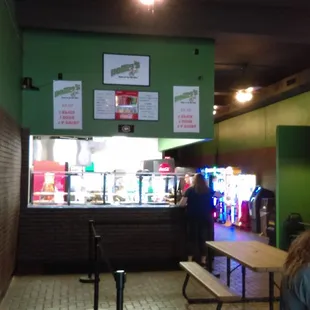 The pizza order counter.