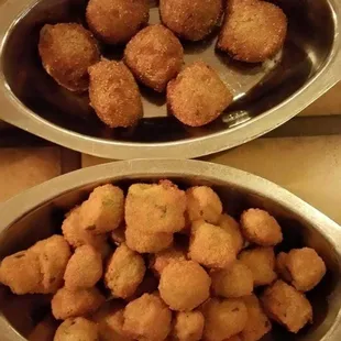 Hush puppies and fried okra