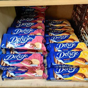 a variety of delicacies on a shelf