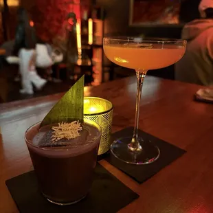 Our drinks based on the bartenders recommendation. Both tasty.