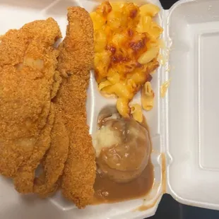 Catfish dinner. Not seasoned.