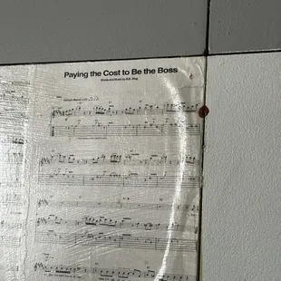 Wall art sheet music