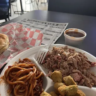 Pork Plate w/ 2 sides!  Delicious