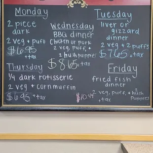 Daily Specials Board