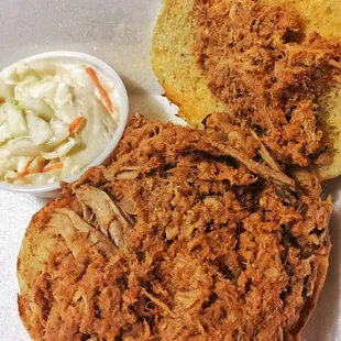 NC style chopped BBQ with slaw