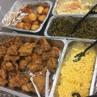 chicken wings and fried chicken, food