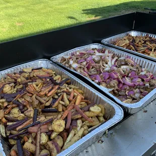 Caramelized onions and vegetables