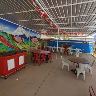 New expanded patio and murals
