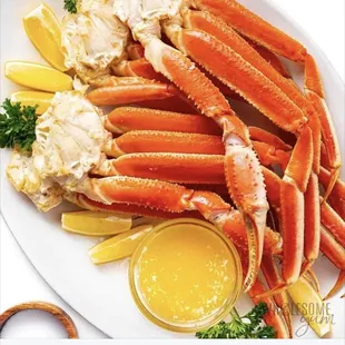 a plate of crab legs