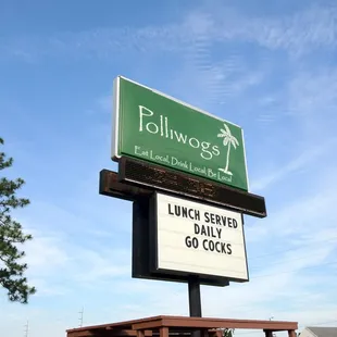a sign for a restaurant