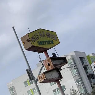 a sign for a restaurant