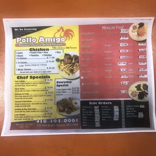 menu