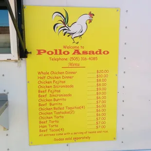 The menu, there are things besides chicken, but why?