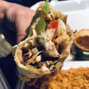 Best chicken Burrito EVER !!! Get it!!! :)...