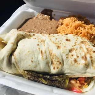 Hubby LOVES the Ginormous chicken burrito with the melted cheese inside YUM! :)...