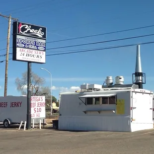 In the parking lot of an adult club.