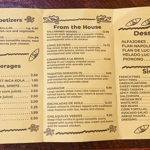 menu