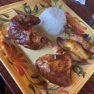 Half Chicken/White Rice/Sweet Fried Plantain