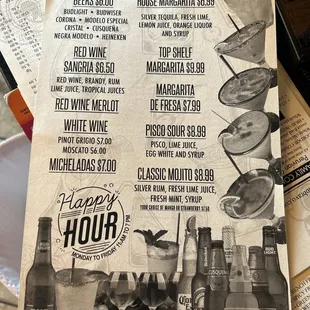 Drink menu