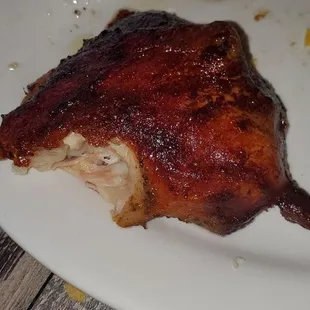 Roasted chicken thigh.