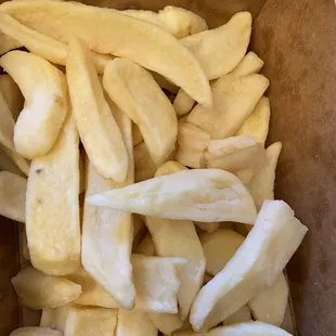 Bland unseasoned French fries