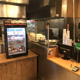 Cook getting ready for the lunch crowd.