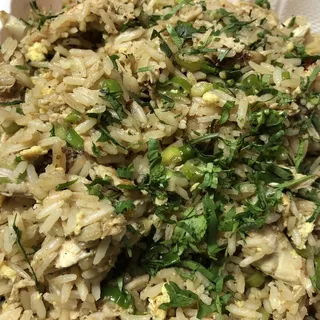 Chaufa con Pollo and Camarones