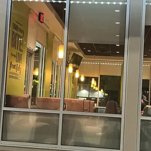 Waiting for food. Informed they were busy, almost no one was inside