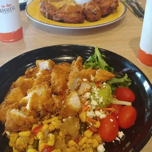 a plate of food on a table