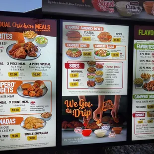 Drive thru Menu