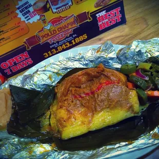 a close up of a plate of food