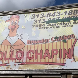 a sign for a chicken restaurant