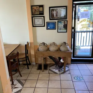 a view of a dining room