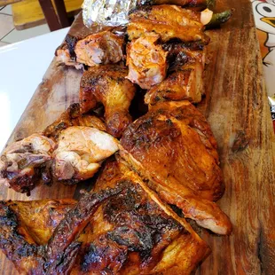 a platter of grilled chicken