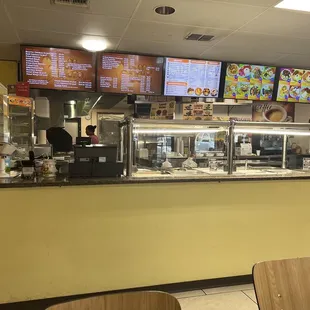 Front counter - menus