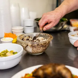 a person preparing a meal