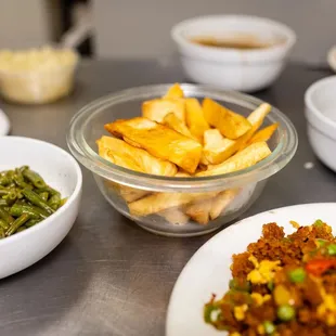 bowls of food on a table