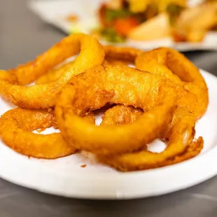 onion rings on a plate
