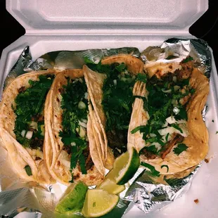 Al Pastor, Tripas, and Carne Asada tacos!!!!